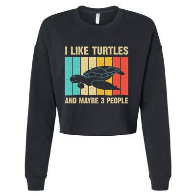 Funny Turtle Design Sea Turtle Lover Cropped Pullover Crew