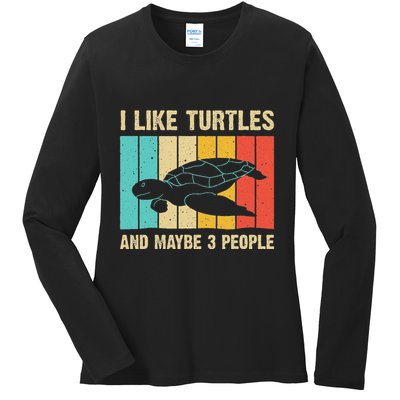 Funny Turtle Design Sea Turtle Lover Ladies Long Sleeve Shirt