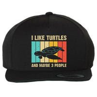 Funny Turtle Design Sea Turtle Lover Wool Snapback Cap