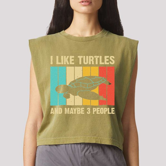 Funny Turtle Design Sea Turtle Lover Garment-Dyed Women's Muscle Tee