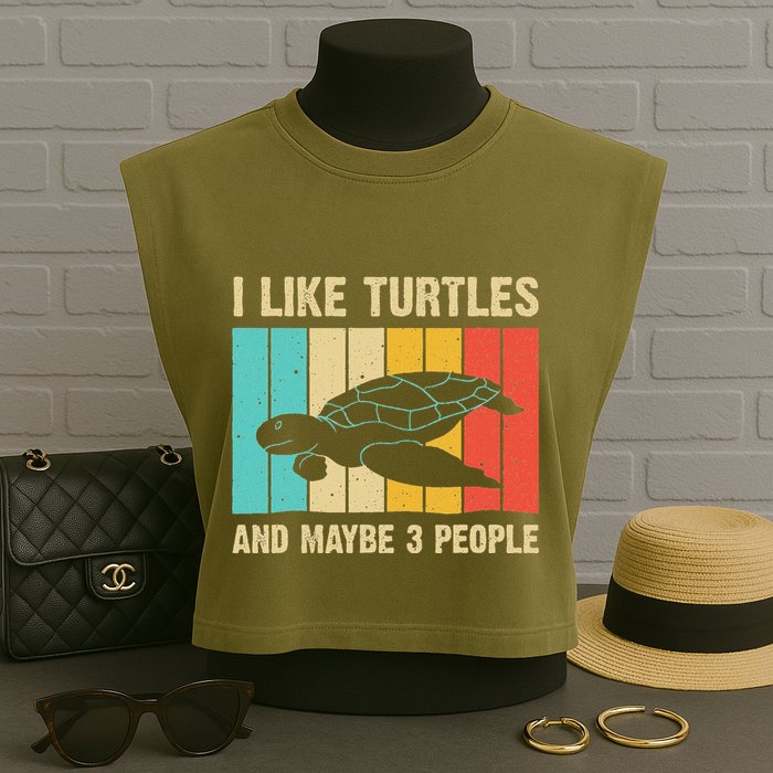 Funny Turtle Design Sea Turtle Lover Garment-Dyed Women's Muscle Tee