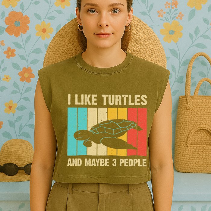 Funny Turtle Design Sea Turtle Lover Garment-Dyed Women's Muscle Tee