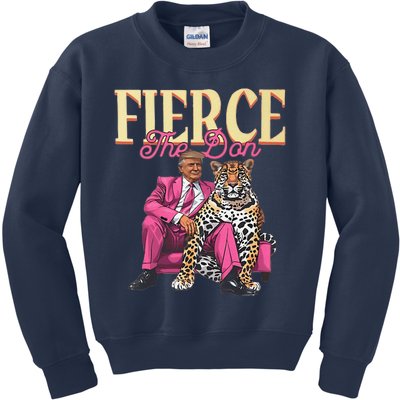 Fierce The Don Funny President Trump With Tiger Kids Sweatshirt