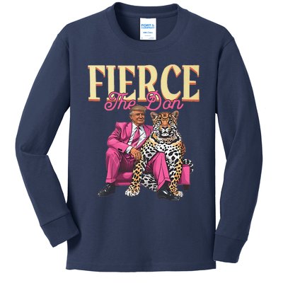 Fierce The Don Funny President Trump With Tiger Kids Long Sleeve Shirt