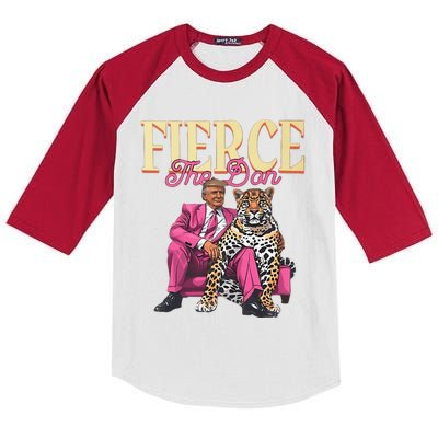 Fierce The Don Funny President Trump With Tiger Kids Colorblock Raglan Jersey