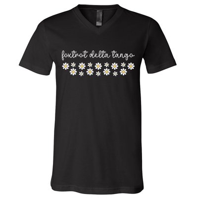 Foxtrot Tango Delta Groovy  V-Neck T-Shirt