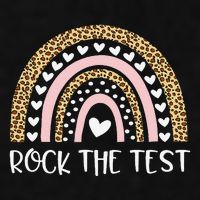 Funny Test Day Rock The Test Teacher Rainbow Leopard Student Ladies PosiCharge Tri-Blend Wicking Tank