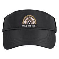 Funny Test Day Rock The Test Teacher Rainbow Leopard Student Adult Drive Performance Visor