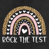 Funny Test Day Rock The Test Teacher Rainbow Leopard Student Adult Drive Performance Visor