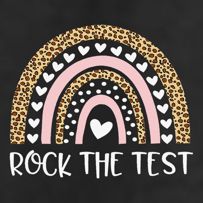 Funny Test Day Rock The Test Teacher Rainbow Leopard Student Adult Drive Performance Visor