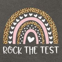 Funny Test Day Rock The Test Teacher Rainbow Leopard Student Cotton Canvas Backpack