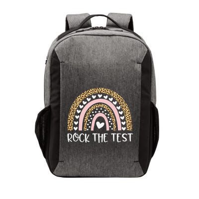 Funny Test Day Rock The Test Teacher Rainbow Leopard Student Vector Backpack