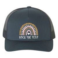 Funny Test Day Rock The Test Teacher Rainbow Leopard Student Yupoong Adult 5-Panel Trucker Hat