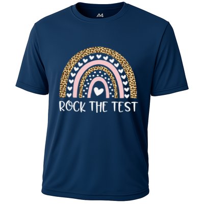 Funny Test Day Rock The Test Teacher Rainbow Leopard Student Performance Shirt