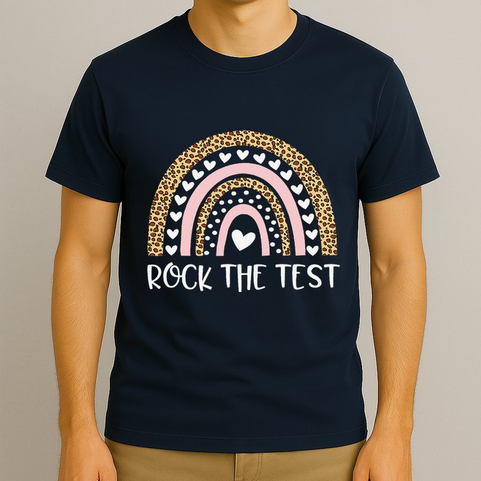 Funny Test Day Rock The Test Teacher Rainbow Leopard Student T-Shirt