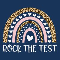 Funny Test Day Rock The Test Teacher Rainbow Leopard Student Drawstring Bag