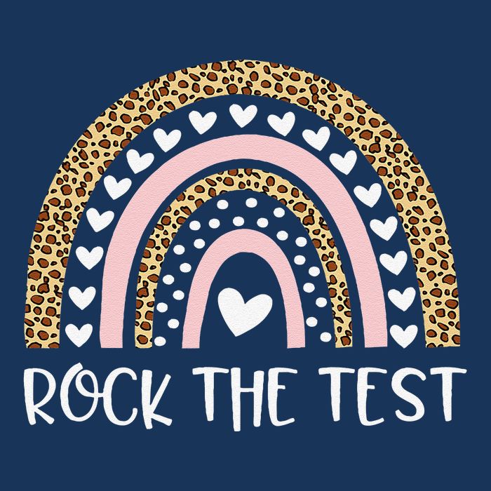 Funny Test Day Rock The Test Teacher Rainbow Leopard Student Drawstring Bag