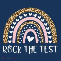 Funny Test Day Rock The Test Teacher Rainbow Leopard Student Sustainable Beanie