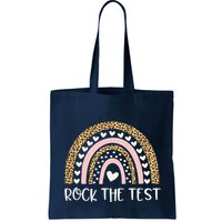 Funny Test Day Rock The Test Teacher Rainbow Leopard Student Bag