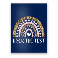 Funny Test Day Rock The Test Teacher Rainbow Leopard Student Poster