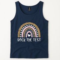 Funny Test Day Rock The Test Teacher Rainbow Leopard Student Tank Top