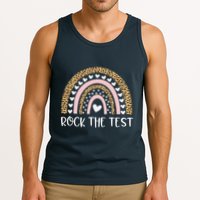 Funny Test Day Rock The Test Teacher Rainbow Leopard Student Tank Top
