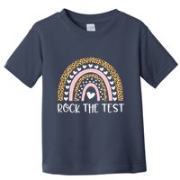 Funny Test Day Rock The Test Teacher Rainbow Leopard Student Toddler T-Shirt