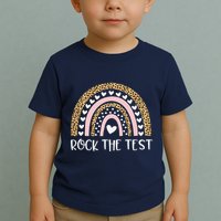 Funny Test Day Rock The Test Teacher Rainbow Leopard Student Toddler T-Shirt