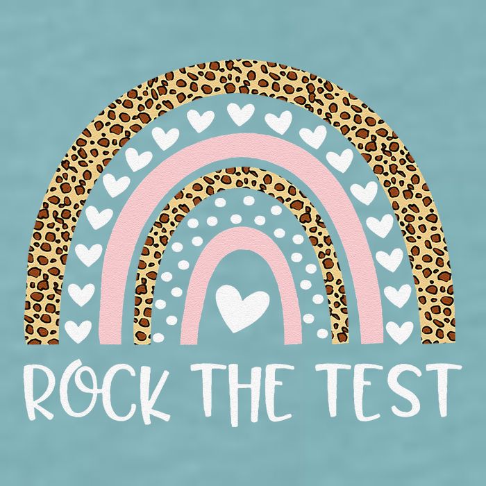 Funny Test Day Rock The Test Teacher Rainbow Leopard Student Sueded Cloud Jersey T-Shirt