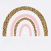 Funny Test Day Rock The Test Teacher Rainbow Leopard Student Garment-Dyed Sweatshirt
