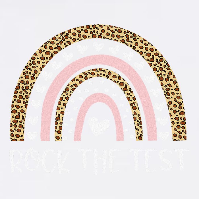 Funny Test Day Rock The Test Teacher Rainbow Leopard Student Garment-Dyed Sweatshirt