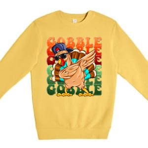 Funny Thanksgiving Dabbin Turkey Gobble Premium Crewneck Sweatshirt