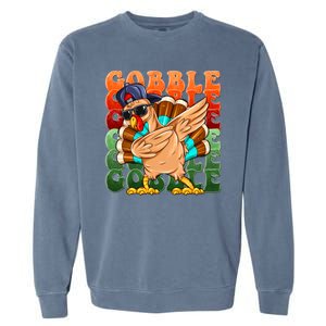 Funny Thanksgiving Dabbin Turkey Gobble Garment-Dyed Sweatshirt