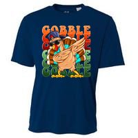 Funny Thanksgiving Dabbin Turkey Gobble Cooling Performance Crew T-Shirt