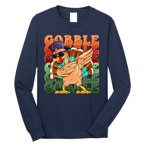 Funny Thanksgiving Dabbin Turkey Gobble Long Sleeve Shirt