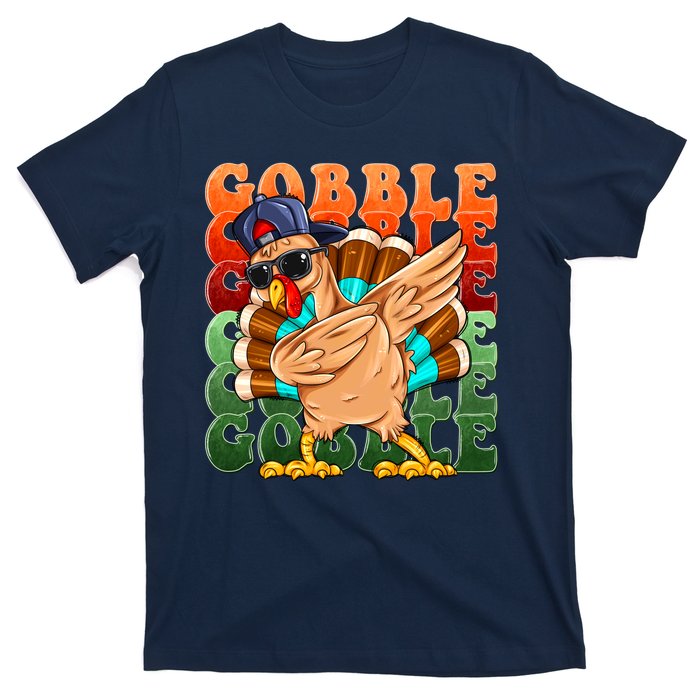 Funny Thanksgiving Dabbin Turkey Gobble T-Shirt