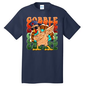 Funny Thanksgiving Dabbin Turkey Gobble Tall T-Shirt