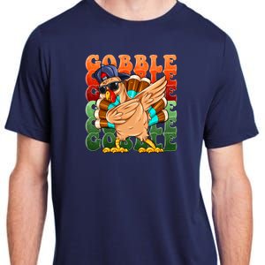 Funny Thanksgiving Dabbin Turkey Gobble Adult ChromaSoft Performance T-Shirt