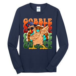 Funny Thanksgiving Dabbin Turkey Gobble Tall Long Sleeve T-Shirt