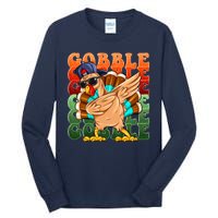 Funny Thanksgiving Dabbin Turkey Gobble Tall Long Sleeve T-Shirt