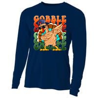 Funny Thanksgiving Dabbin Turkey Gobble Cooling Performance Long Sleeve Crew