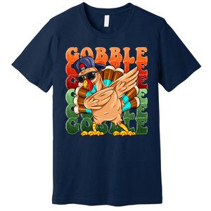 Funny Thanksgiving Dabbin Turkey Gobble Premium T-Shirt