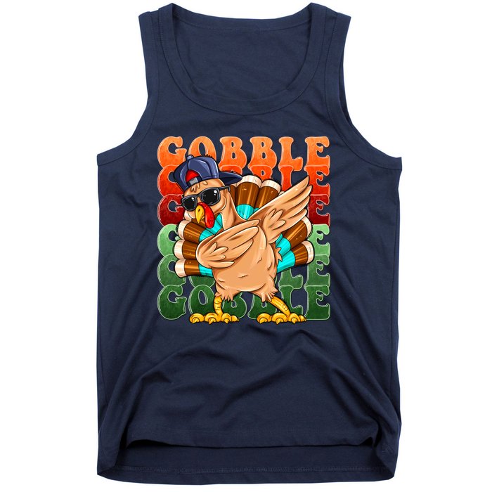 Funny Thanksgiving Dabbin Turkey Gobble Tank Top