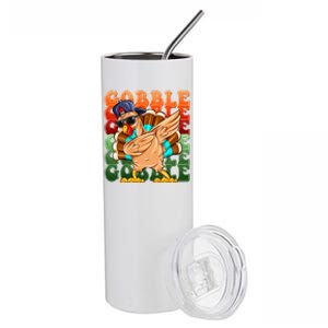 Funny Thanksgiving Dabbin Turkey Gobble Stainless Steel Tumbler