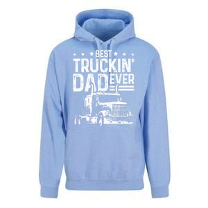 Funny Truck Driver Fathers Day Gift Best Truckin Dad Ever Unisex Surf Hoodie