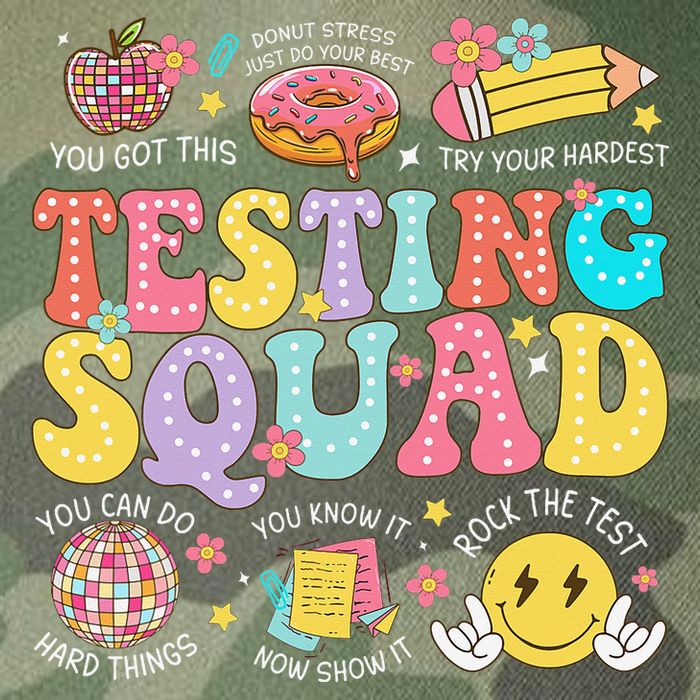 Funny Test Day Motivational Teacher Student Testing Squad Legacy Tie Dye Trucker Hat