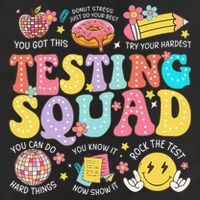 Funny Test Day Motivational Teacher Student Testing Squad 7 Panel Mesh Trucker Snapback Hat