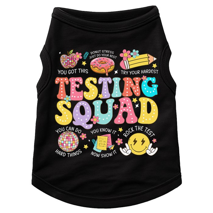Funny Test Day Motivational Teacher Student Testing Squad Doggie Tank