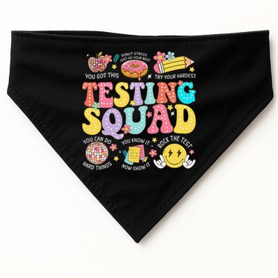 Funny Test Day Motivational Teacher Student Testing Squad USA-Made Doggie Bandana