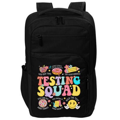 Funny Test Day Motivational Teacher Student Testing Squad Impact Tech Backpack